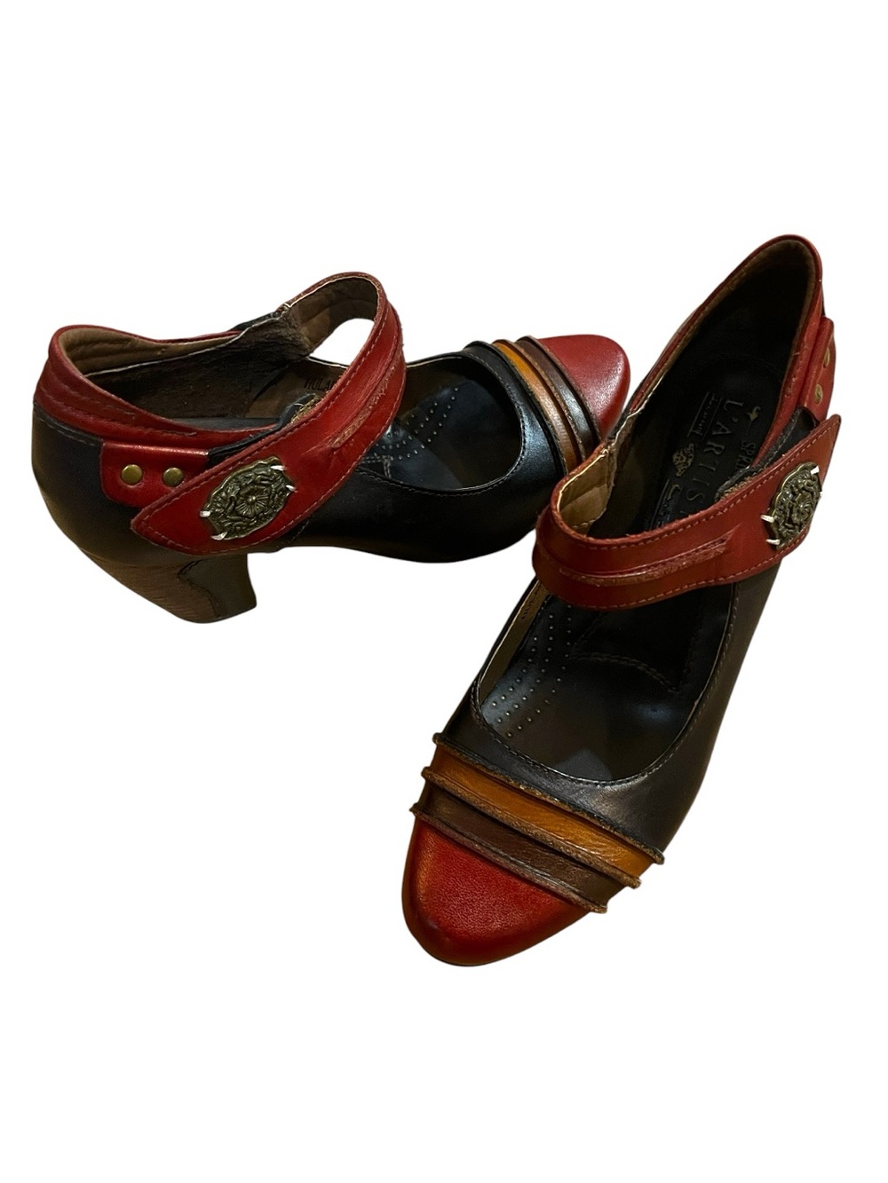 L’ARTISTE SPRING STEP HULAHOOP MARY JANE LEATHER HEELS MULTICOLORED EU 36 US 6